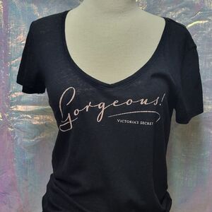 Victoria's Secret Black 'Gorgeous' Tee